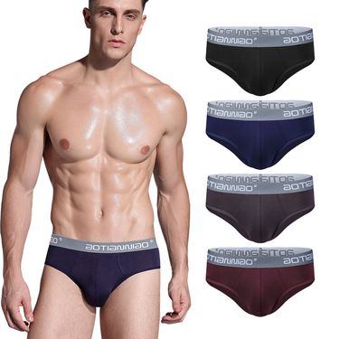 Men's briefs modal fiber youth breathable sexy mid waist pants comfortable underpants men large size wholesale_voghion.com