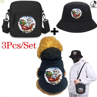 3Pcs/Set Animal Kangaroo Purple Stars Print Bag Hat, Winter Soft And Warm Comfortable Bag Hat Suitable For Outdoor Travel With Pets, Durable Pet Gear_voghion.com