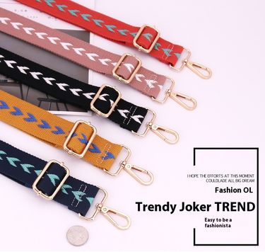 New Jacquard Bag Strap 3.8cm Bag Accessories Shoulder Strap Adjustable Single Shoulder Crossbody Women's Bag Replaceable Long Strap_voghion.com