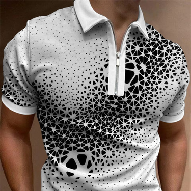 2024 New Digital Print Stripe Short Sleeve Polo Paul Shirt_voghion.com