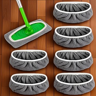4pcs Premium Reusable Mop Replacement Pads: Washable, Durable, High Absorption For Dry & Wet Cleaning_voghion.com