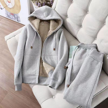 Women's Clothing velvet thickened sweatshirt ins autumn and winter hooded suit_voghion.com