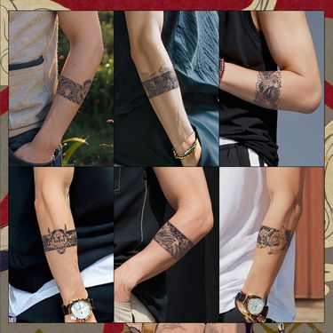 Herbal Juice Tattoo Arm Band - Waterproof Realistic Temporary Tattoo Glow In Dark Long Lasting Tattoo Sleeve_voghion.com