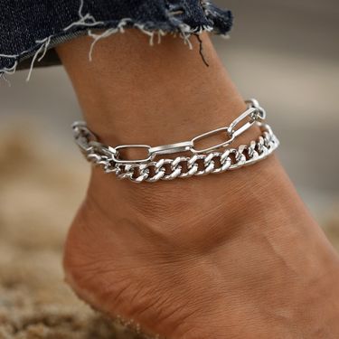 Accessories Exaggerated Metal Cuban Chain Street Style Punk Fashion Women's Anklet_voghion.com