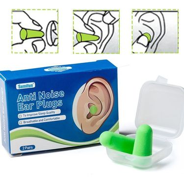 Anti noise earplugs, sleep learning travel sponge earplugs, soundproof earplugs K04301_voghion.com