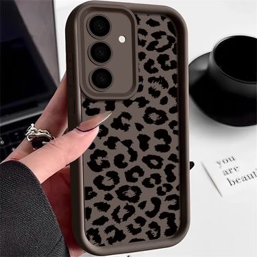 Leopard Print Silicone Case For Samsung Galaxy S25 S22 S23 Ultra S24 FE A56 A55 A16 A53 A15 A35 A25 A54 5G Soft TPU Phone Cover_voghion.com