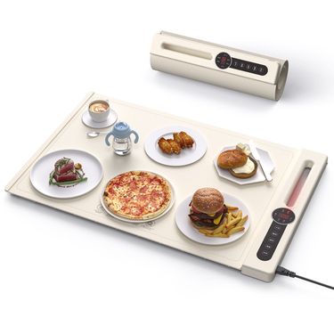 Electric Warming Tray Mat, Silicone Hot Plate For Dining Table To Keep Food & Dishes Warm, Heat-Resistant Placemat For Family Meals_voghion.com