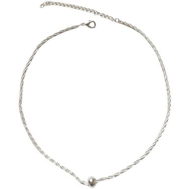 Silver simple starry sky necklace female light luxury niche temperament flash sand clavicle chain neck retro necklace_voghion.com