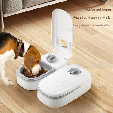 Pet feeder for cats and dogs 48 hour double meals for travel, scheduled meals, smart pet bowl_voghion.com
