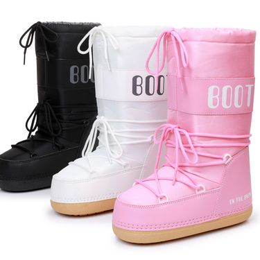 Winter skiing space boots, fashionable round toe midsole women's snow boots, thick moon shoes_voghion.com