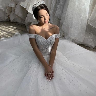 Women's Clothing Wedding dress white lace one shoulder new style small train tassel wedding dress manufacturers_voghion.com