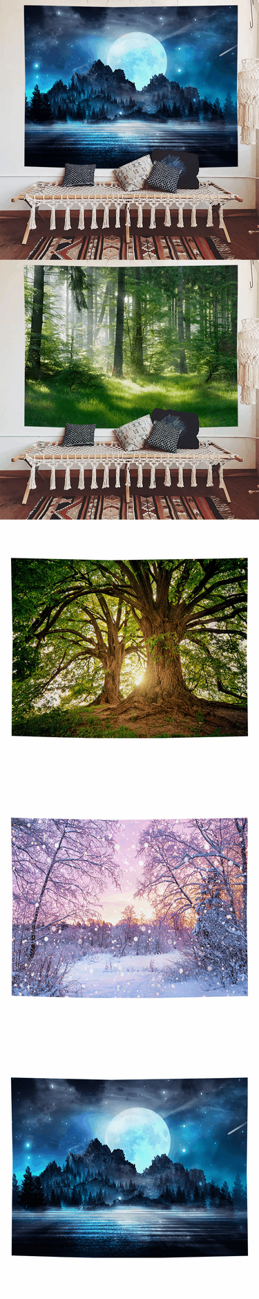 Landscape hanging cloth, home decoration, bedroom background cloth, live broadcast background, snow scenery_voghion.com