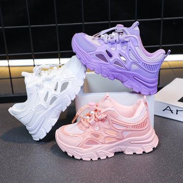 Children's Sports Shoes 2025 Spring And Summer New Girls' Dad Shoes Breathable Mesh Casual Versatile Boys' Running Shoes_voghion.com