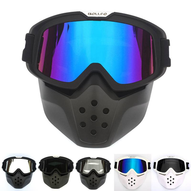 Retro Motorcycle Goggles – Anti-Fog, UV Protection, Interchangeable Lenses – Off-Road, Motocross, Cycling – Durable PC Frame_voghion.com