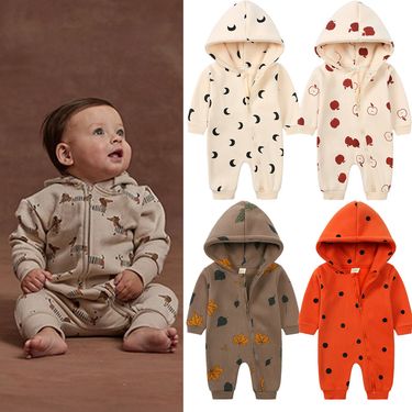 Soft Fleece Baby Romper With Hood – Cozy Long-Sleeve Jumpsuit For Newborns & Infants (0-12 Months)_voghion.com