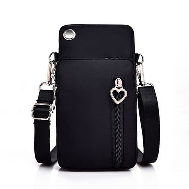 Women's Mini Nylon Shoulder Bag with Detachable and Adjustable Shoulder Strap Phone Headphone Jack Neck Hanging Coin Purse_viptrois.com