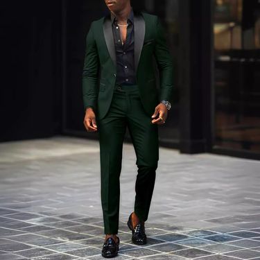 Men's Clothing business casual suit suit men's wedding groom slim suit two piece suit_voghion.com