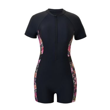 2025 European And American Cross Border New Diving Suit Swimsuit Fashion Short Sleeve Slim Conservative One Piece Swimsuit Female_voghion.com