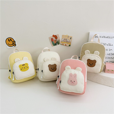 Kids Backpack - Cute Cartoon Bunny Design & Color Block School Bag For Girls & Boys, Kindergarten Backpack (Back To School Season)_voghion.com