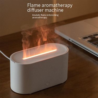 Smart Flame Aroma Diffuser & Humidifier - Mini Desktop Essential Oil Ultrasonic Mist Maker With Flickering LED Flame Effect, Quiet Operation_voghion.com