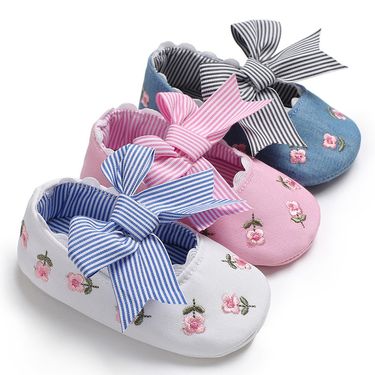 Mother & Kids New embroidered bow baby princess shoes baby pre-step shoes 0-1 year old girl toddler shoes factory direct supply_voghion.com