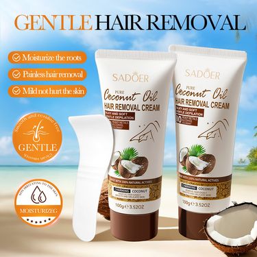 Pure Coconut Oil 100g Clean Underarm Legs Summer Hair Removal Cream Skin Care Products_voghion.com