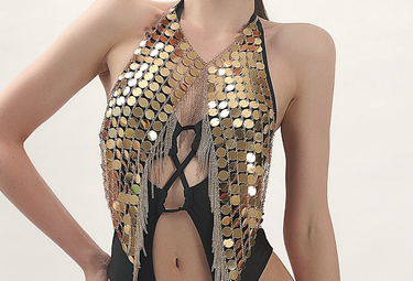 Women's fashion sequins fashion personality body chain handmade sequins body chain_voghion.com