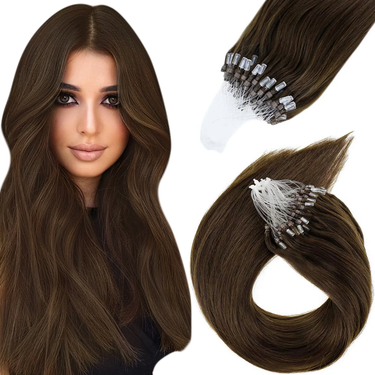 Remy Micro Ring Human Hair Extensions Straight Natural 100% Real Brazilian Hair 14-24inch 50G Pre-bonded Micro Link Hair_voghion.com