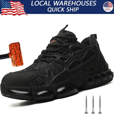 Work Steel Toe Shoes For Men Breathable Anti-smash Sport Safety Sneakers Shoes Security Protective Work Boots_voghion.com