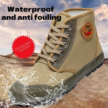 Simple Men's Shoes, Canvas Work Shoes For Construction Sites, Durable Farm Shoes, Rubber-soled Yellow Sneakers, Outdoor Casual Sports Shoes_voghion.com