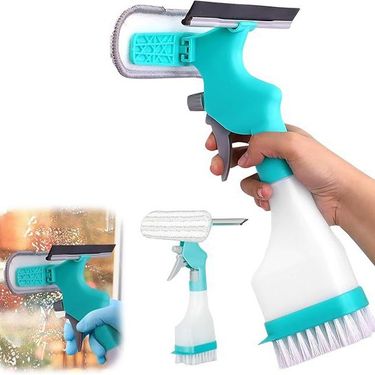 4-in-1 Scraper Sprayer Multi-Functional Window Cleaning Tool And Plush Glass Brush_voghion.com