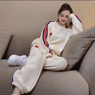 Women's Clothing Plus Size Casual Sports Suit For Women Spring And Autumn Loose Fashion Online Celebrity Long Sleeved Two Piece Suit_voghion.com