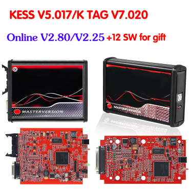 Online Unlimited KESS 2.80 EU Red V5.017 KTAG V7.020 4 LED 2.25 OBD2 OBD2 Car ECU Chip Tuning Kit 5.017 k-tag Programmer Tools_voghion.com