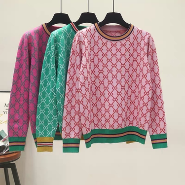Women's Knitted Pullover Sweater_voghion.com