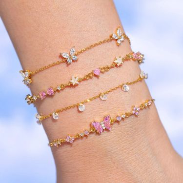 Fashion INS Style Heart Inlaid Diamond Bracelet Butterfly Design High-end Light Luxury Jewelry_voghion.com