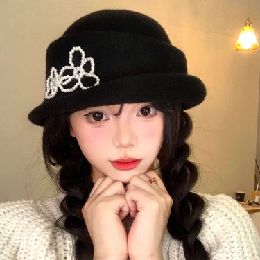 Women's 2025 Fall/Winter New French Elegance Hat, Knitted Equestrian Cap_voghion.com