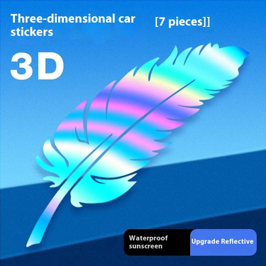 Colorful laser feather car sticker, car sticker, waterproof and durable, covering scratches_voghion.com