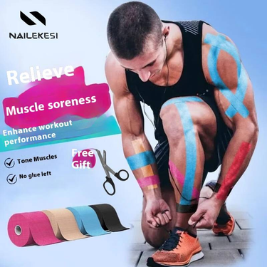 Professional Kinesiology Tape For Sports & Recovery - Breathable, Water-Resistant, Self-Adhesive Elastic Bandage For Muscle Support & Injury Relief_voghion.com
