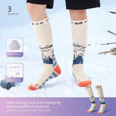 Kids' Winter Ski Socks - Thick Wool Socks For Outdoor Sports, Cycling, Anti-Slip & Warm, Seamless Toe Design, Unisex (DRWZ08)_voghion.com