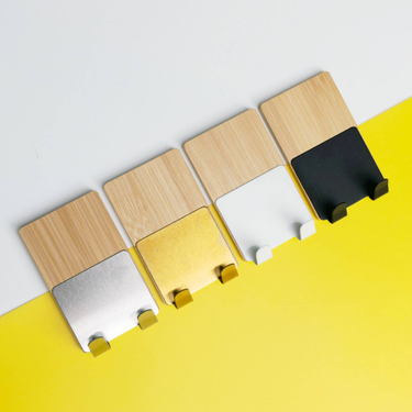 Manufacturers Punch Free Bamboo Wood Clothes Hook Bathroom Hook Adhesive Hook Stainless Steel Bedroom Living Room Entrance Adhesive Hook Solid Wood_voghion.com