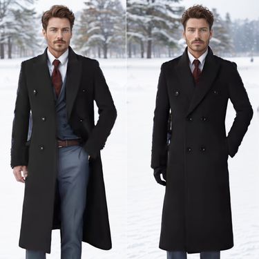 Men's Clothing Autumn And Winter Thickened Padded Extra Long Over The Knee Polo Wool Coat Men's Long Sleeved Double Breasted Jacket_voghion.com