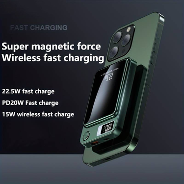 10000/15000mAh Portable Power Bank, Magnetic Wireless Charging, Portable Phone Charger For Android/Apple Devices, LED Power_voghion.com