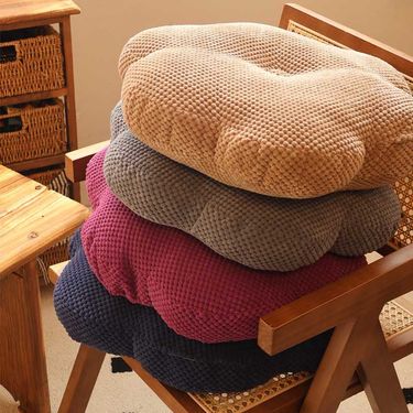 Modern Fluffy Floor Cushion – Soft & Supportive Seat Pad For Sofa, Office & Meditation (45x45cm, 3D PP Cotton Filling, Non-Slip Base, Washable Cover)_voghion.com