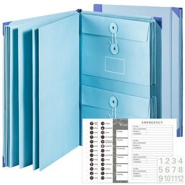 In Case I Go Missing Binder - Manila Pocket Organizer Folder With Stickers, A4 Size, 3 Colors (Blue, Pink, Khaki), Perfect For Travel, School & Gifts_voghion.com