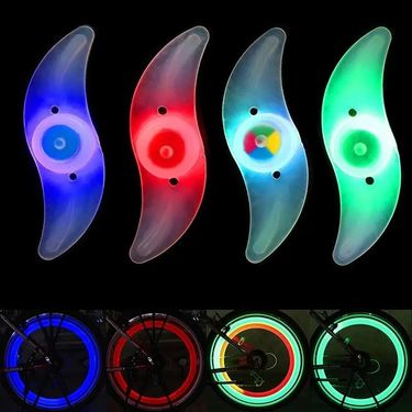 Bicycle lights night safety warning lights Riding equipment willow leaf hot wheels mountain bike power color spoke lights_voghion.com