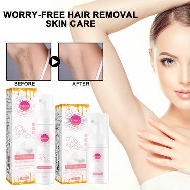 EELHOE Honey Mousse Hair Removal Spray, Full Body Hair Removal Armpit Hair Leg Hair Foam Mild Skin Friendly Does Not Stimulate_voghion.com