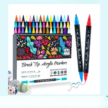 Education & Office Supplies water based double headed brush acrylic marker soft head children's special painting watercolor colors stackable color set_voghion.com