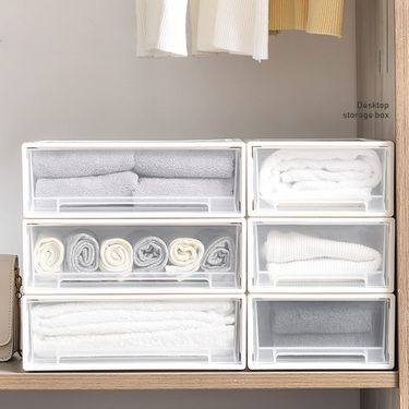 Thickened Drawer Storage Box Shoe Box Transparent Clothing Storage Box Underwear Socks Bottoming Shirt Storage Box Storage_voghion.com