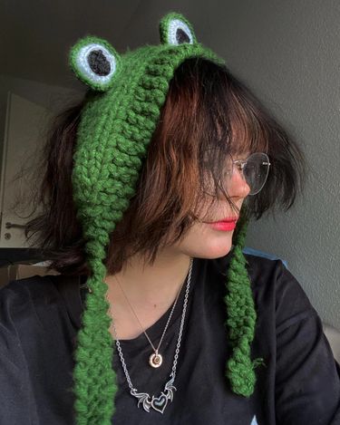 Hot Sale Cute Ladies Frog Beanies Skullies Knitted Hat Cap Costume Accessory Gifts Warm Winter Bonnet_voghion.com