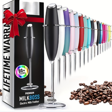 Stainless Steel Electric Milk Frother Coffee Stirrer Perfect for Frothing Milk Mixing Coffee and Making Lattes_voghion.com